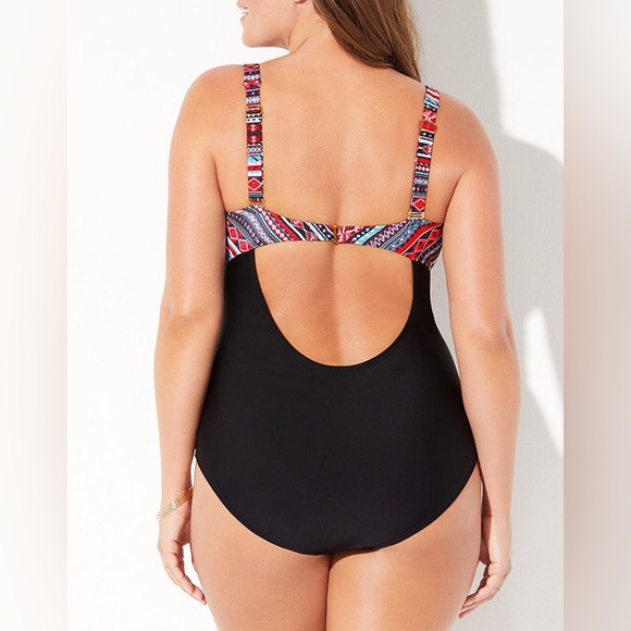 Swimsuits for All One Piece Swimsuit Cutouts Southwest Print 20 2X - Picture 6 of 6